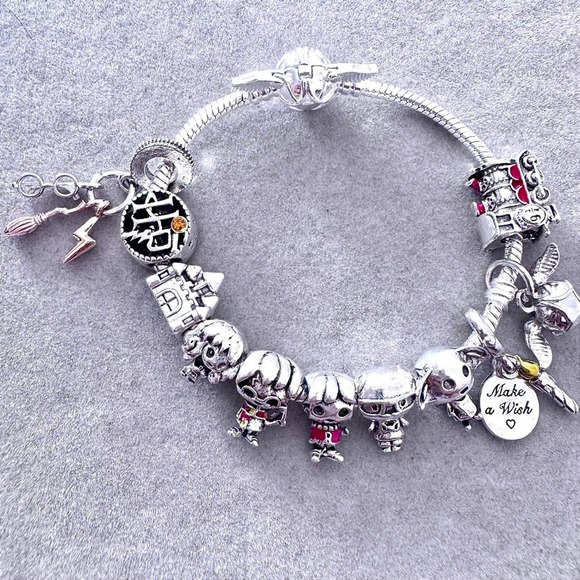 Harry Potter Charm Bracelet Hermione Ron Dobby Hogwarts Theme Pandora Bracelet - Picture 6 of 6